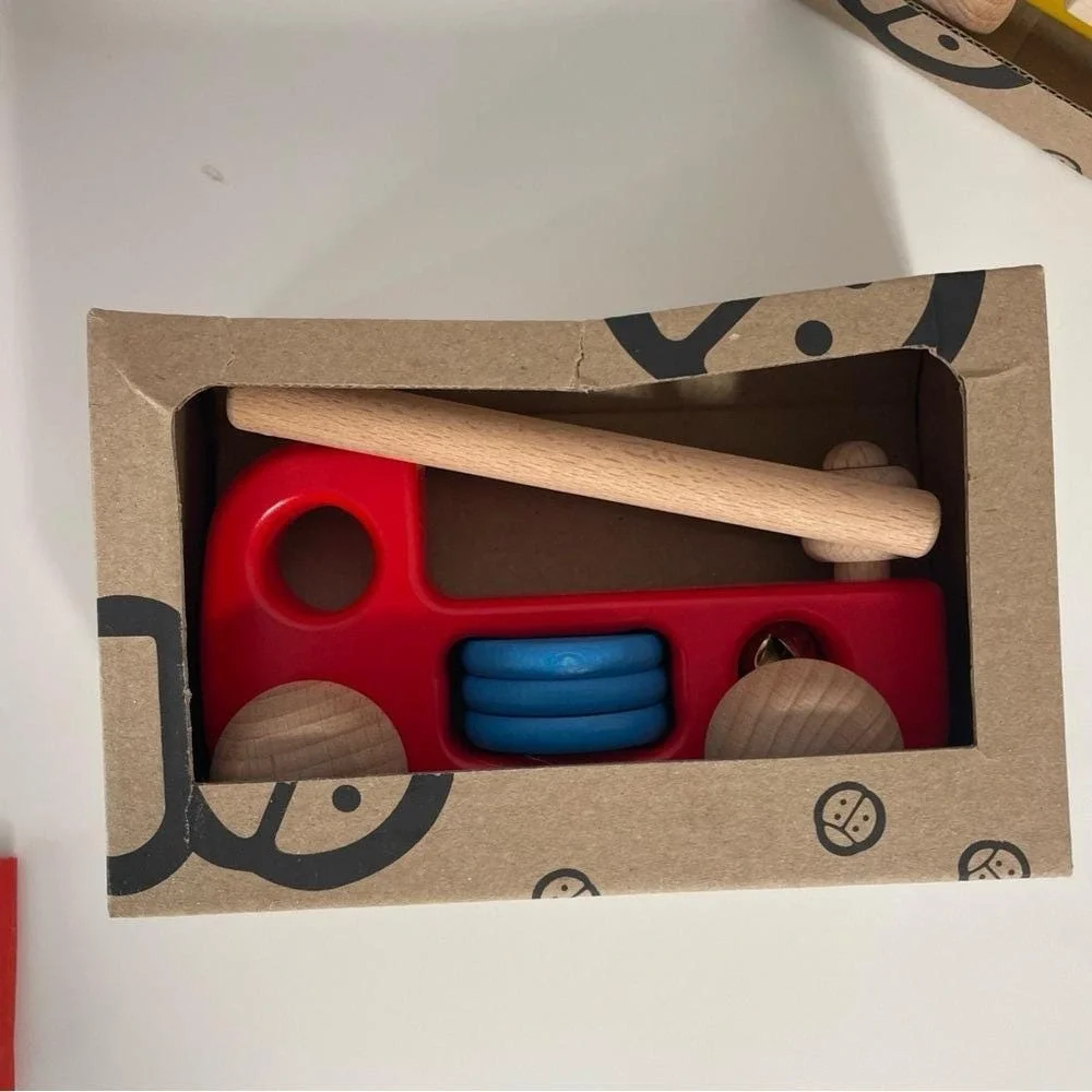 Bajo Wooden Toy Truck Emergency Vehicle Set - Police Ambulance Fire‎ Tow Truck